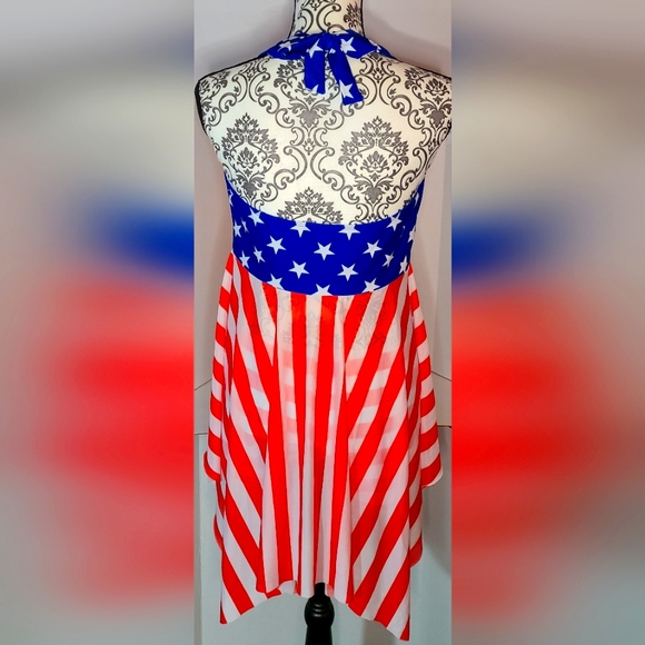 American Flag Halter Swim Tankini with Shorts Swimsuit size 12 / XL - Picture 6 of 8